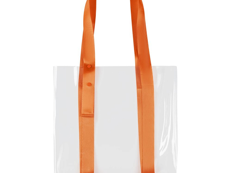 Шопер Clear Fest, прозрачный с оранжевыми ручками