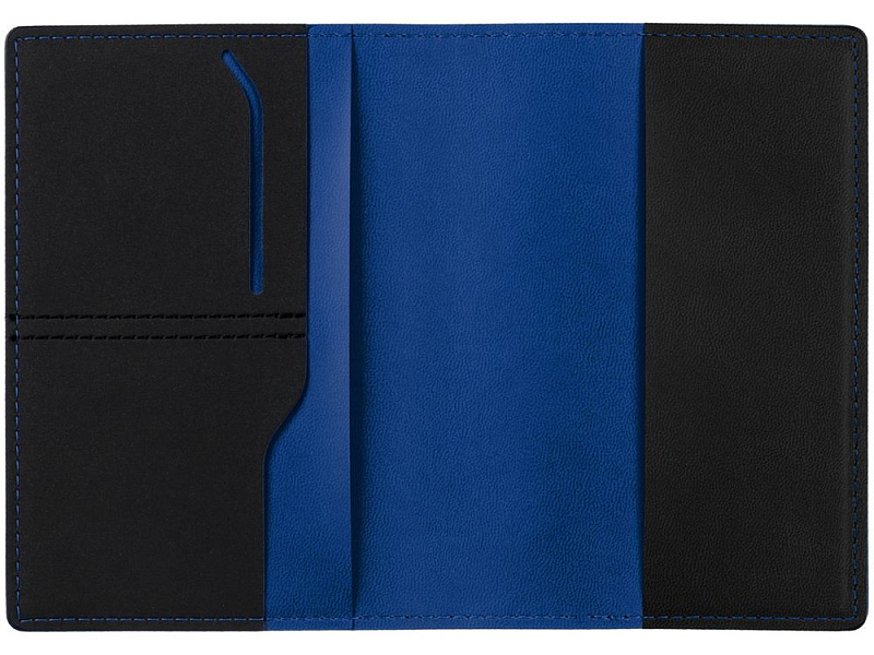 Обложка для паспорта Multimo, черная с синим