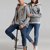 Толстовка унисекс на молнии Sherpa 280, серый меланж