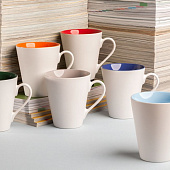 Кружка New Bell матовая, белая с черным