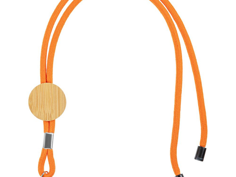Шнурок для бейджа Tube Wood, оранжевый