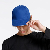 Бейсболка Classic, ярко-синяя с белым кантом