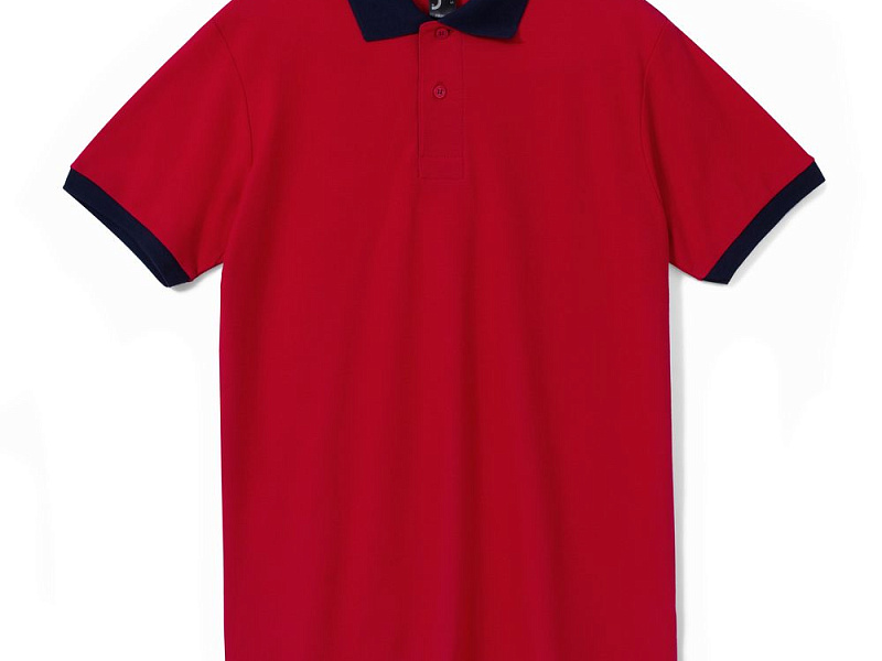 Рубашка поло Prince 190, красная с темно-синим