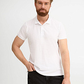 Рубашка поло мужская Brandy Men, белая с темно-синим