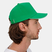 Бейсболка Long Beach, ярко-зеленая с белым