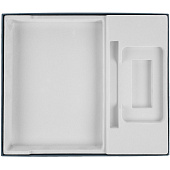 Коробка Overlap под ежедневник, аккумулятор и ручку, ver.2, синяя