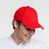 Бейсболка Generic, красная с белым кантом