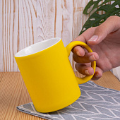 Кружка Promo Soft с покрытием софт-тач, желтая