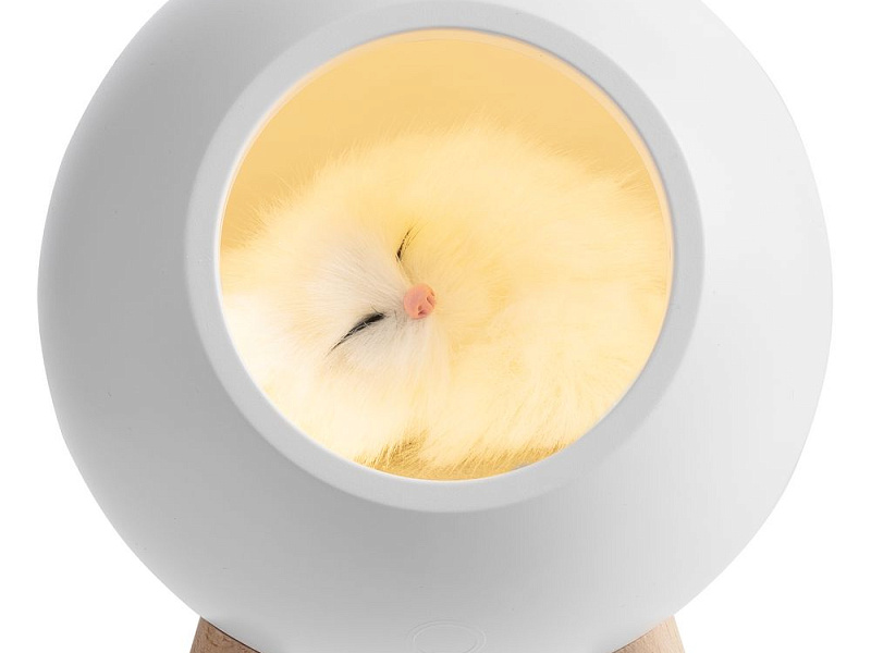 Беспроводная лампа-колонка Right Meow, белая