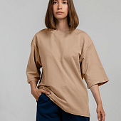 Футболка оверсайз унисекс Kosmos 2.0, бежевая