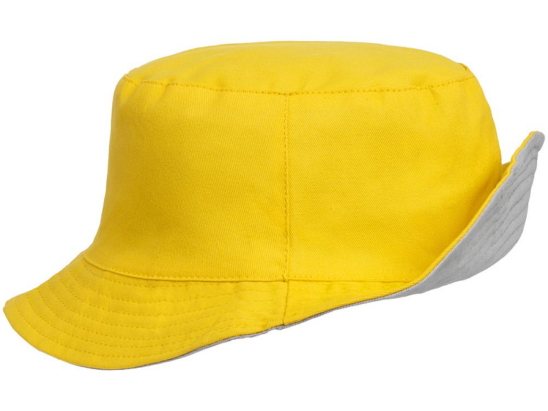 Панама Summer двусторонняя, желтая с серым