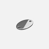 Шильдик металлический Alfa Oval, серебристый глянцевый