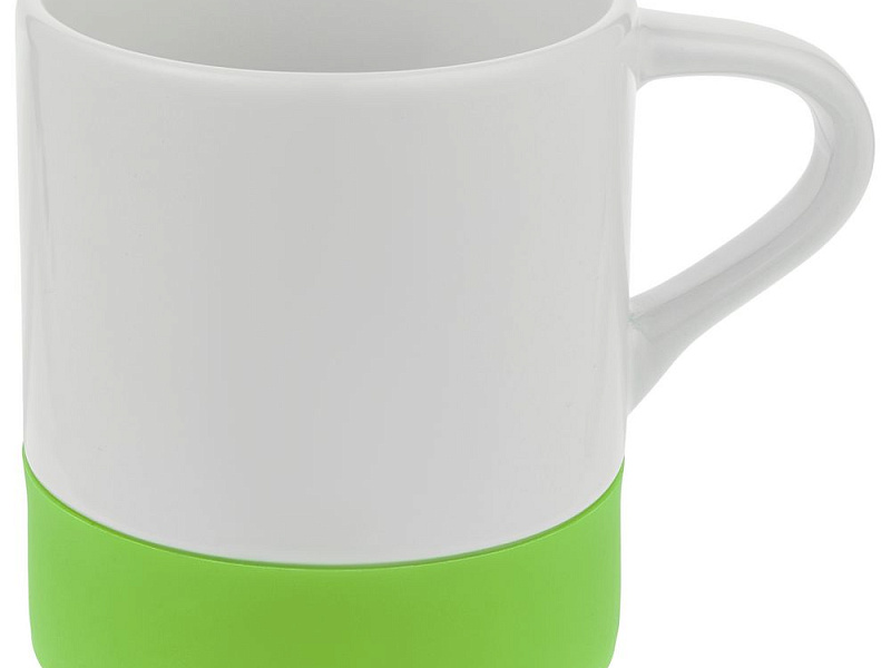 Кружка с силиконовой подставкой Protege, зеленое яблоко