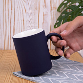 Кружка Promo Soft с покрытием софт-тач, темно-синяя