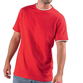 Футболка мужская с контрастной отделкой Madison 170, красный/белый