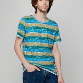 Футболка мужская Rayet двусторонняя, голубая с зеленым