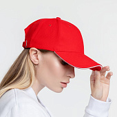 Бейсболка Generic, красная с белым кантом