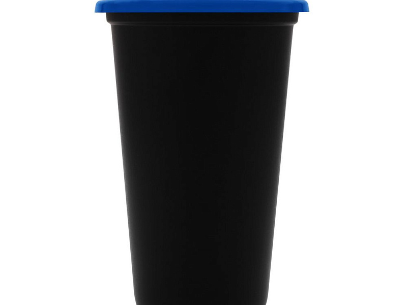 Стакан с крышкой Color Cap Black, черный с синим