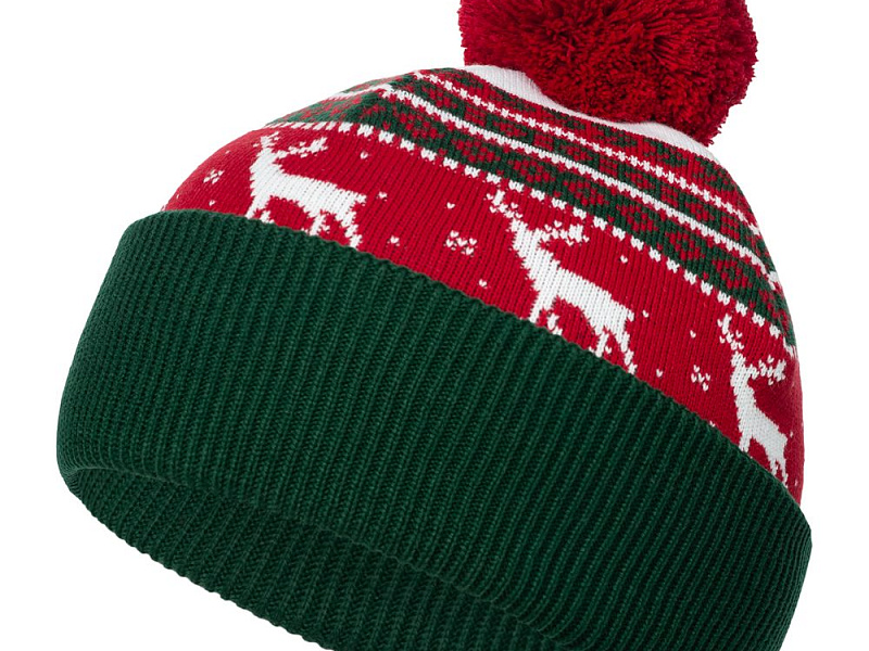 Шапка Mirakler, красная с зеленым
