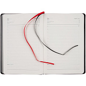 Ежедневник Alanis, недатированный, черный с красным