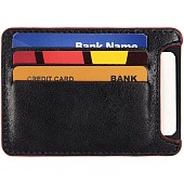 Чехол для карточек Arrival, черный с красным