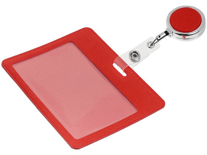 Чехол для карточки с ретрактором Devon, красный