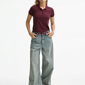 Рубашка поло женская Brandy Women, бордовая с белым