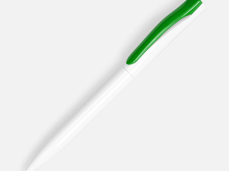 Ручка шариковая Pin, белая с зеленым
