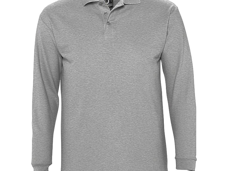 Рубашка поло мужская с длинным рукавом Winter II 210 серый меланж