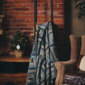 Плед Baltimora, синий с серым