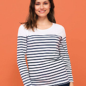 Футболка женская с длинным рукавом Matelot LSL Women, белая с синим