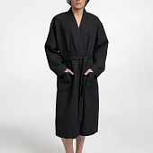 Халат вафельный Kimono, черный