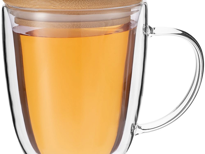 Кружка с двойными стенками Kupla с бамбуковой крышкой