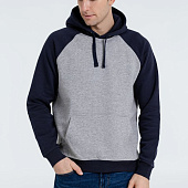 Толстовка унисекс Seattle, серый меланж с темно-синим