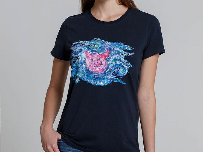 Футболка женская «Ван-Пиг», синяя