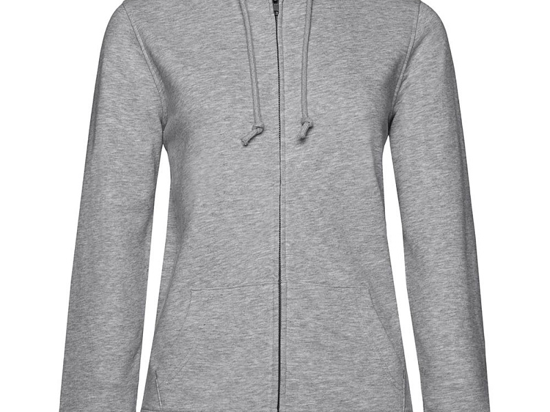 Толстовка на молнии с капюшоном женская BNC Inspire (Organic), серый меланж