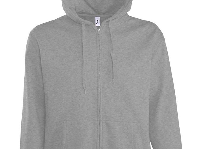 Толстовка мужская на молнии с капюшоном Seven Men, серый меланж