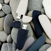 Флешка Pebble Universal, USB 3.0, серо-синяя, 32 Гб