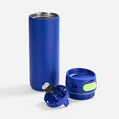 Термостакан X1 с цветной кнопкой, синий с желтым