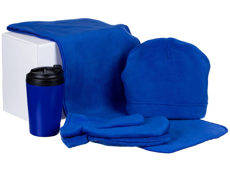 Набор Fleecy с термостаканом, синий