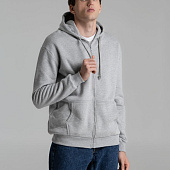 Толстовка на молнии с капюшоном Unit Siverga Heavy, серый меланж