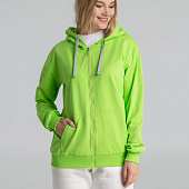 Толстовка на молнии с капюшоном Unit Siverga, зеленое яблоко