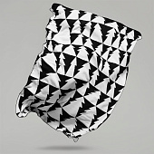 Плед «Танцующий лес», белый с черным