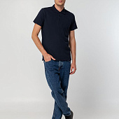 Рубашка поло мужская Spring 210 темно-синяя (navy)