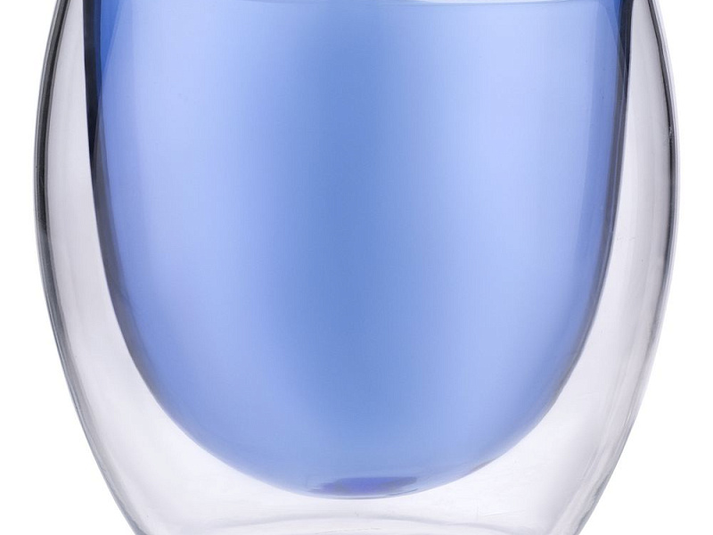 Стакан с двойными стенками Glass Bubble, синий