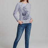 Футболка женская Grand Granat, белая с синим