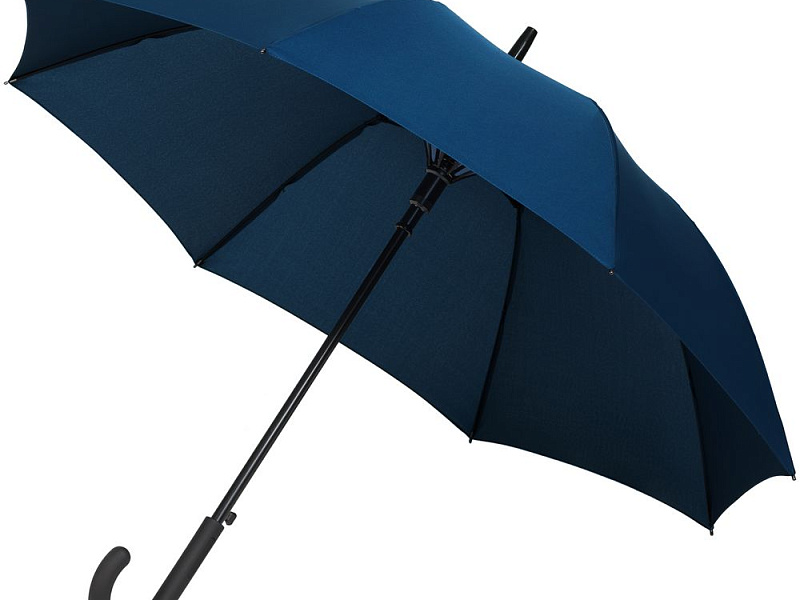 Зонт-трость Magic с проявляющимся цветочным рисунком, темно-синий