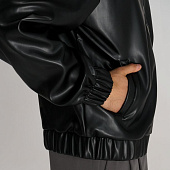 Бомбер из искусственной кожи Univer, черный