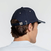 Бейсболка Classic, темно-синяя с белым кантом