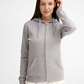 Толстовка женская на молнии с капюшоном Seven Women, серый меланж